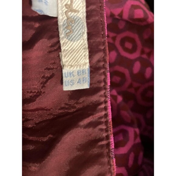 Boden Womans Purple Chino Dress Pants Geometric Paisley Size 4R Romania 27x30 - Picture 6 of 11